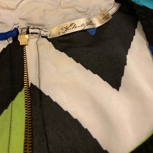 Liberty Love Blue, Black, White & Green Dress | L - Picture 3 of 4